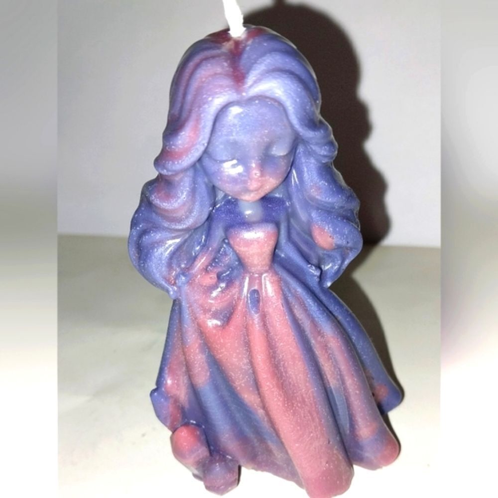 Hand crafted limited edition whimsical princess candle